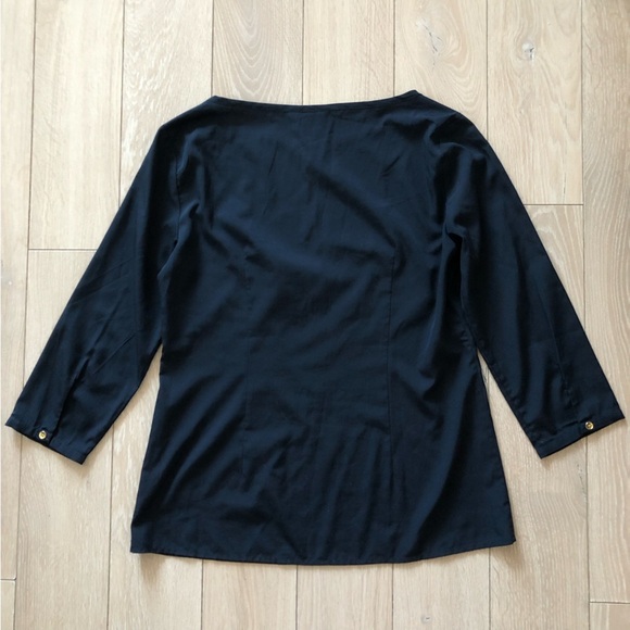 Banana Republic 3/4 Sleeve Blouse in Navy Size S - Picture 4 of 11